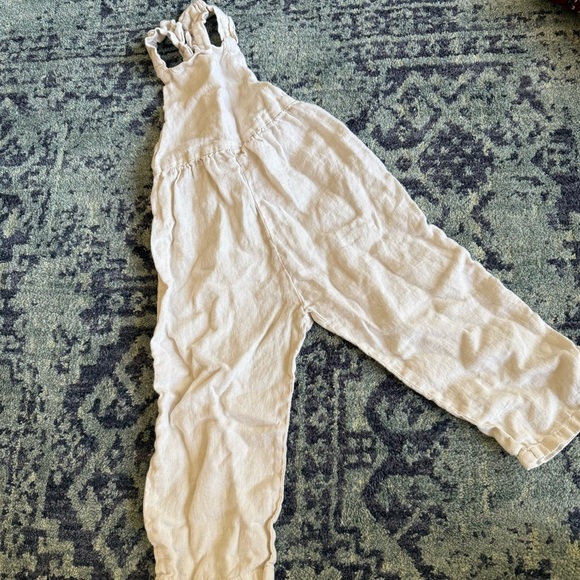 Zara Kids 100% Linen Beige Ruffle Strap Baby Romper Size 3-4 Years - Picture 10 of 10
